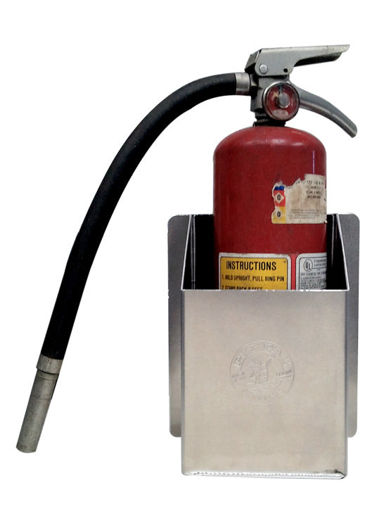 Fire Extinguisher Holder - Floor / Wall Mount - 11 x 7.5 x 4.75 in - Aluminum - Natural - 5 Lb Fire Extinguishers - Each