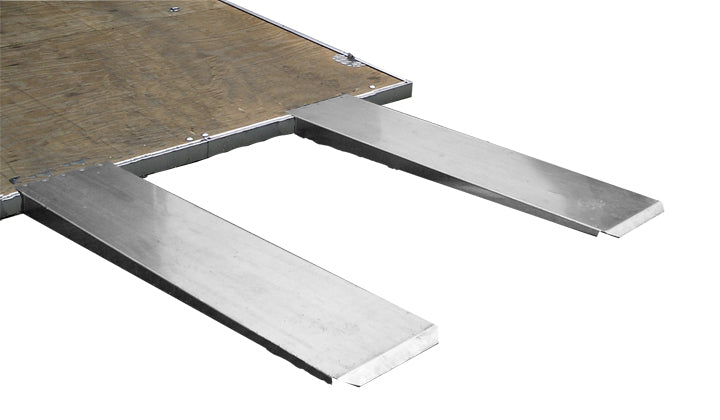 Trailer Ramp - 4 in Lift Height - 72 in Long - 14 in Wide - 2 Degree Incline - Aluminum - Natural - Pair