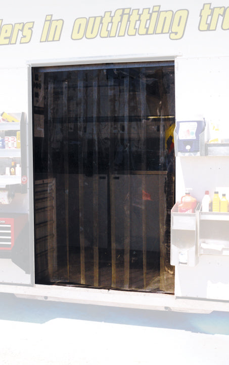 Vinyl Strip Door - 4 x 7 ft - Hardware Included - Amber - Vinyl - Kit
