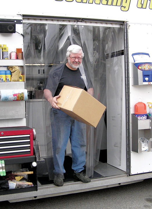 Vinyl Strip Door - 4 x 7 ft - Hardware Included - Clear - Vinyl - Kit