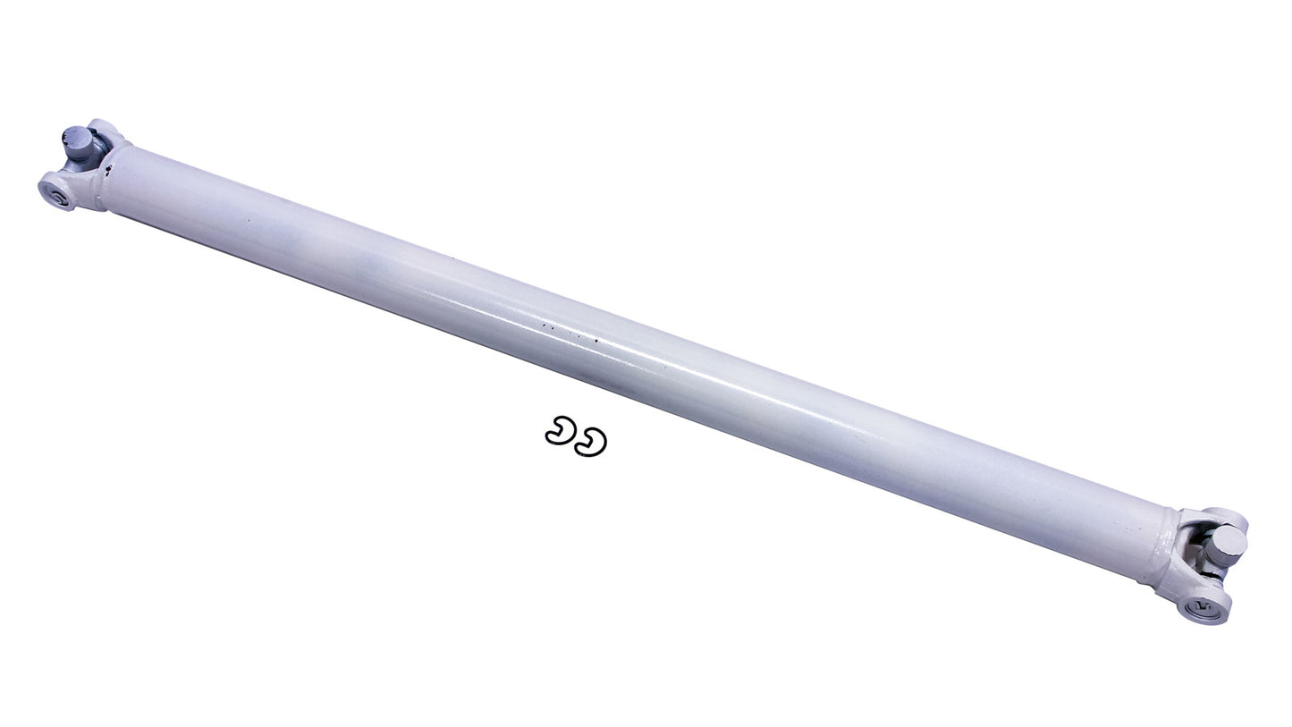 Drive Shaft - 45 in Long - 2.5 in OD - 1310 U-Joints - Steel - White Paint - Universal - Each