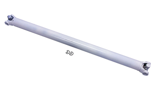 Drive Shaft - 46 in Long - 2.5 in OD - 1310 U-Joints - Steel - White Paint - Universal - Each