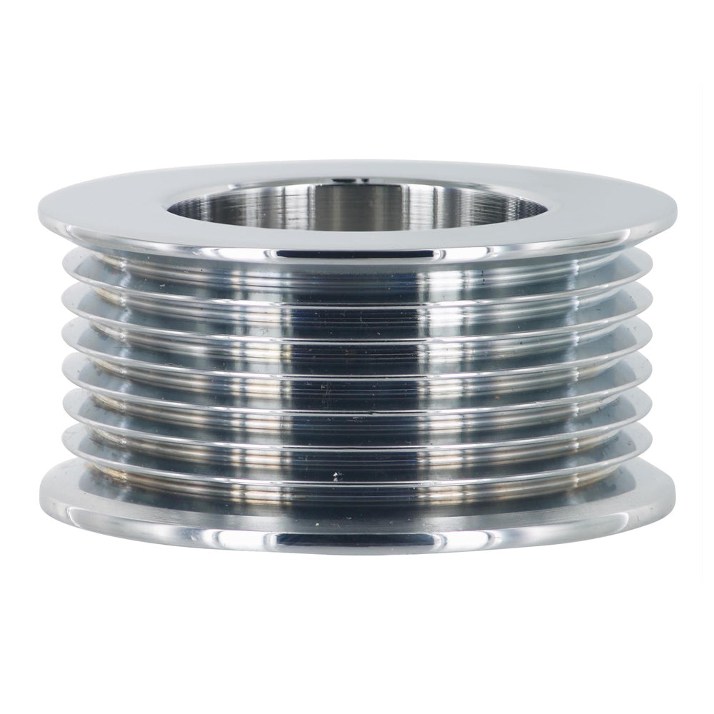 Alternator Pulley - Serpentine - 6-Rib - 2.44 in Diameter - Steel - Cadmium - Powermaster Alternators - Each