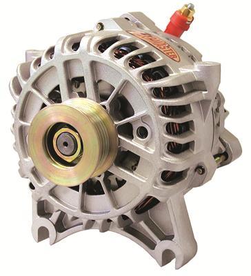 Alternator - 6G Style - 200 amps - 12V - OEM 3-Pin - 6-Rib Serpentine Pulley - V Mount - Aluminum Case - Natural - Ford - Each