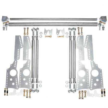 Suspension Handling Kit - 4-Link System - Brackets / Crossmember / Hardware / Trailing Arms Included - Steel - Natural - Kit