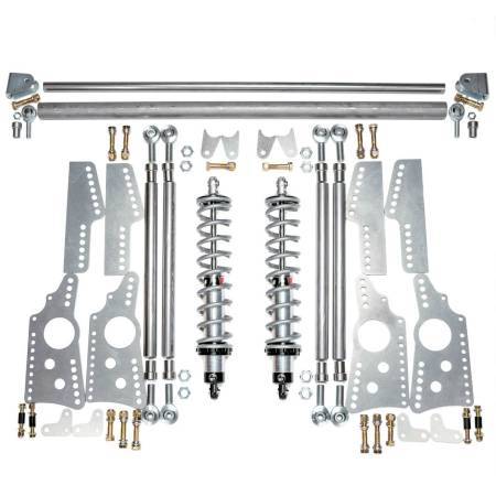 Suspension Handling Kit - 4-Link System - Single Adjustable - 110 lb/in Spring Rate - Brackets / Crossmember / Hardware / Shocks / Springs / Trailing Arms Included - Steel - Natural - Kit