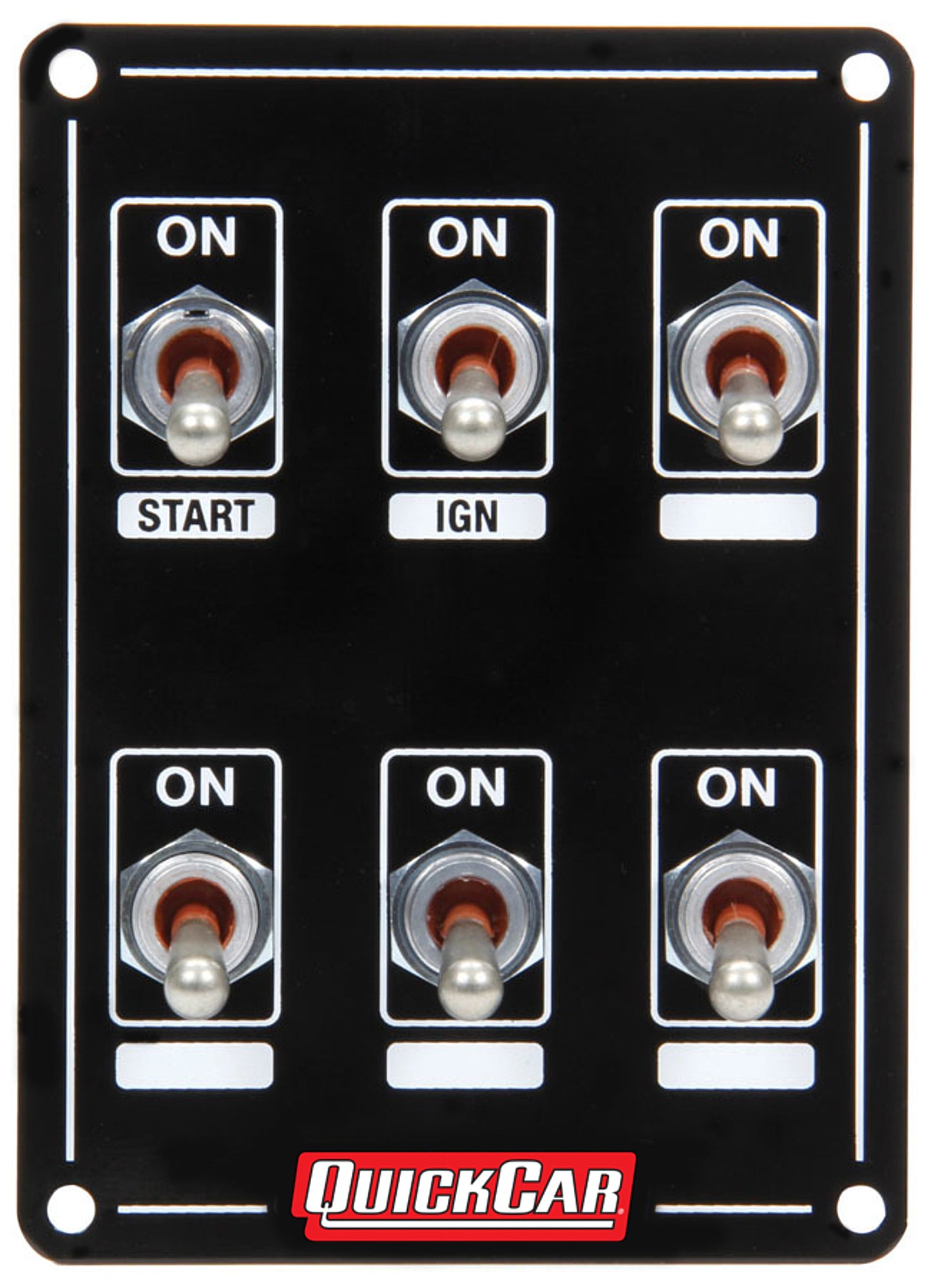 Switch Panel - Extreme - Dash Mount - 3.25 x 4.5 in - 5 Toggles / 1 Momentary Toggle - Black - Each