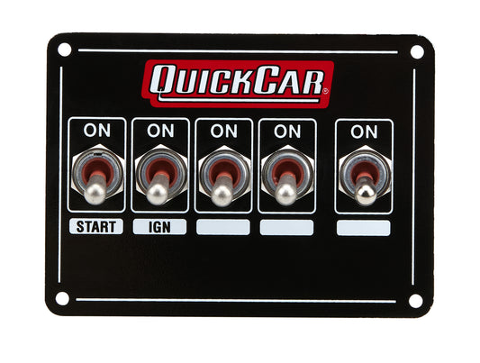 Switch Panel - Extreme - Dash Mount - 4.125 x 3 in - 4 Toggles / 1 Momentary Toggle - Black - Dual Distributor Pickups - Each