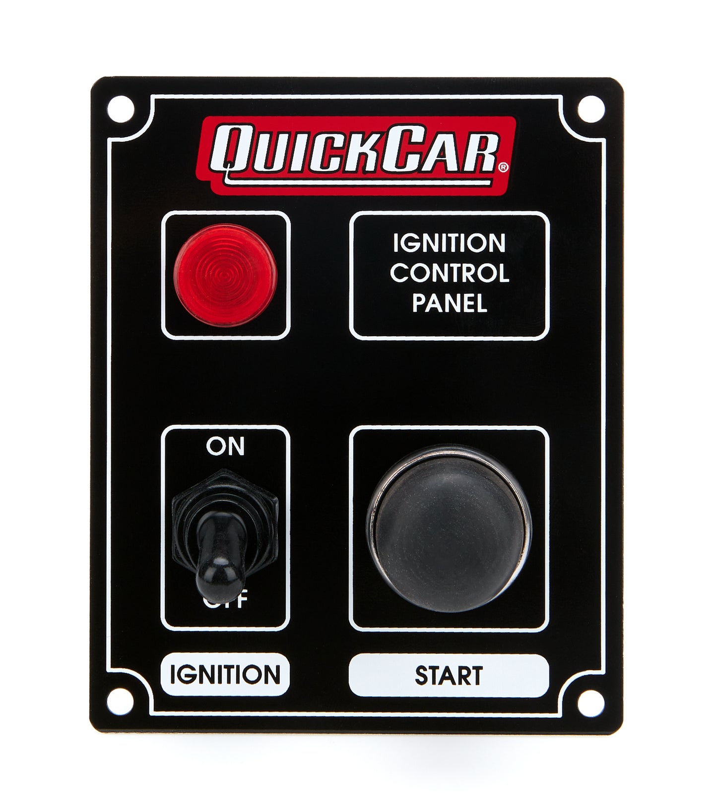 Switch Panel - Dash Mount - 3.375 x 4.25 in - 1 Toggle / 1 Momentary Button - Indicator Lights - Black - Each