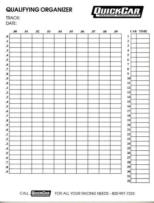 Qualifying Chart - 50 Sheet in a Pad - Each