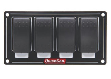 Switch Panel - Dash Mount - 5.75 x 3 in - 4 Rockers - Black - Kit