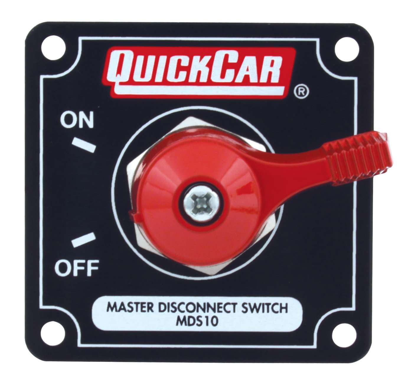 Battery Disconnect - Rotary Switch - Panel Mount - 125 Amps - 12V - Alternator Posts - Aluminum On / Off Panel - Black - Each