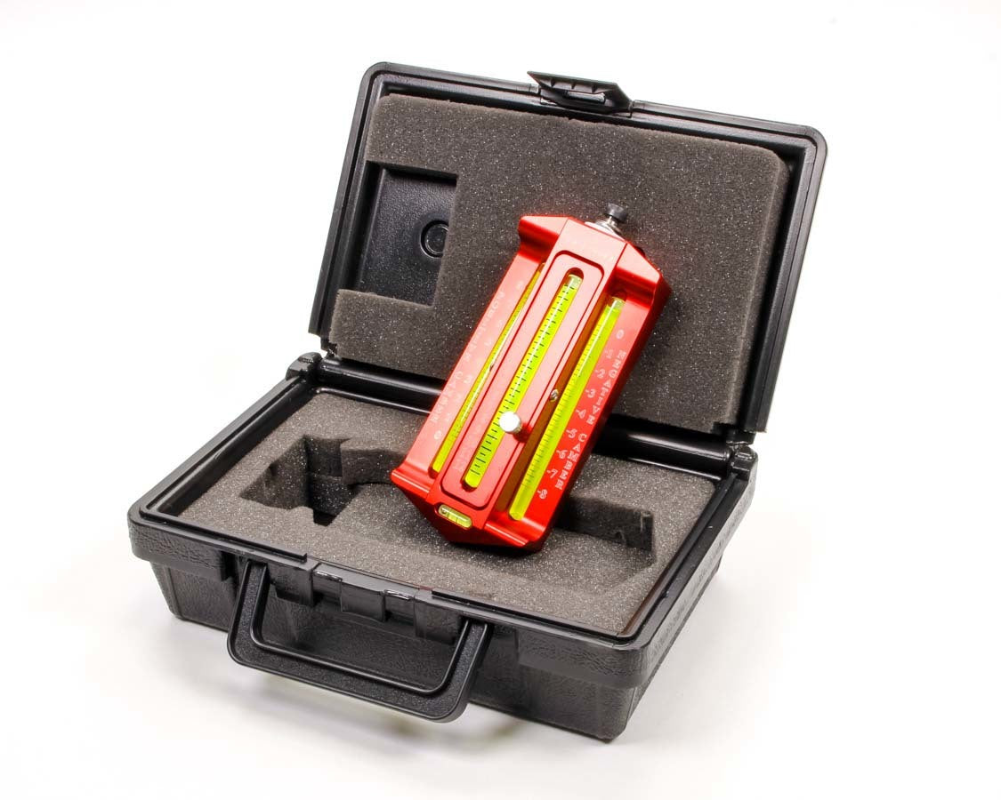 Caster / Camber Gauge - Analog - Requires Adapter - Carry Case - Billet Aluminum - Red Anodized - Each