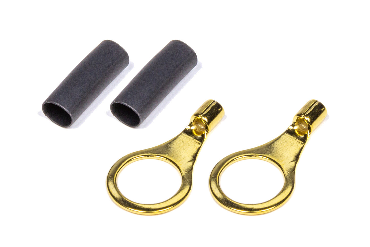 Ring Terminal - 16-14 Gauge Wire - 3/8 in Hole - Heat Shrink Included - Copper - Pair