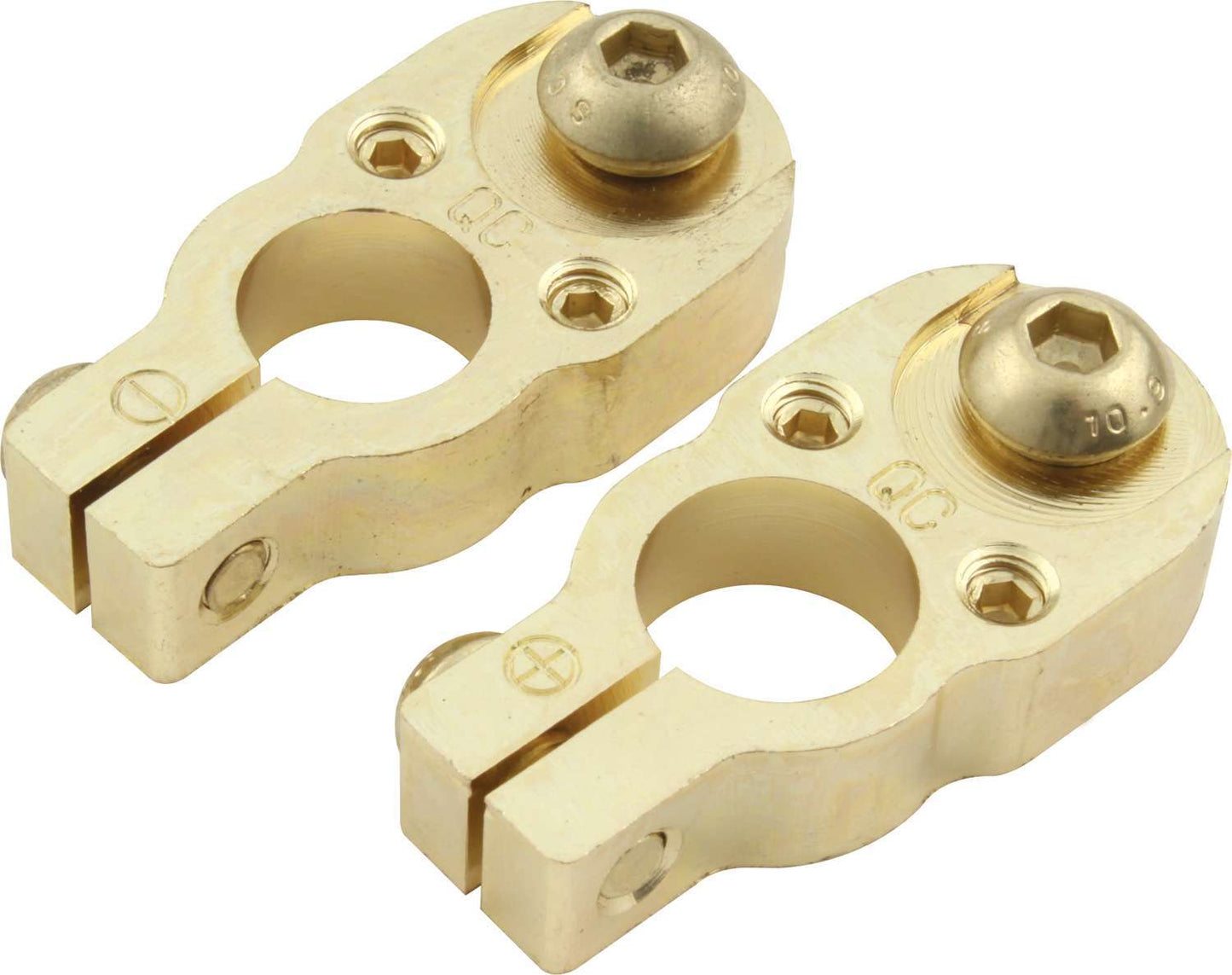 Battery Terminal - Top Post - Bolt-On - Brass - Gold - Pair