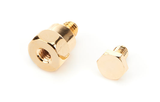 Battery Terminal Adapter - 5/16-18 in Thread - Side Mount - Copper - Gold Plated - Pair