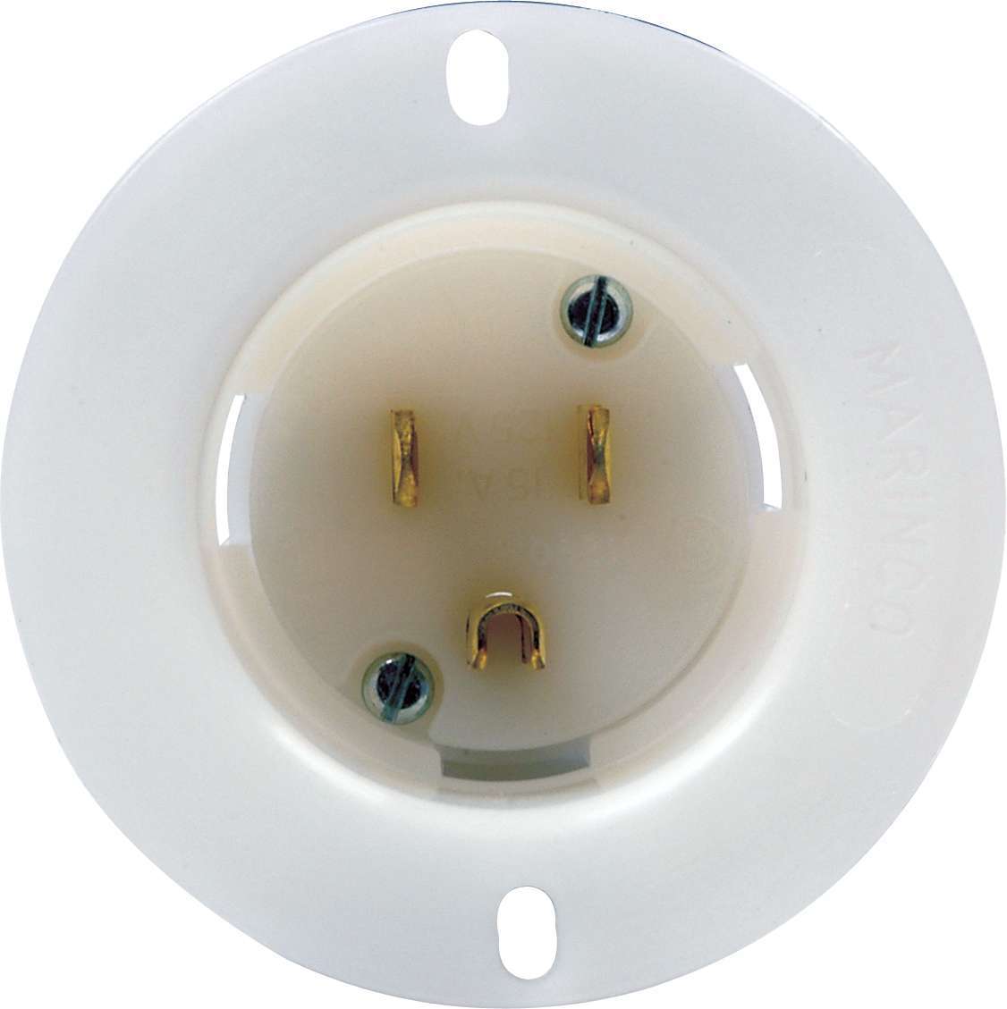 Accessory Plug-In - 110V - Flange Mount - 3-Prong Male Socket - Each