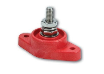 Junction Box - Panel Mount - Single Post - Insulated - Plastic - Red - Each