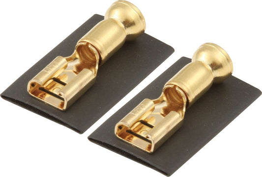 Spade Terminal - Quick Slide - Heat Shrink - 12-10 Gauge Wire - Female - Copper - Gold Plated - Pair