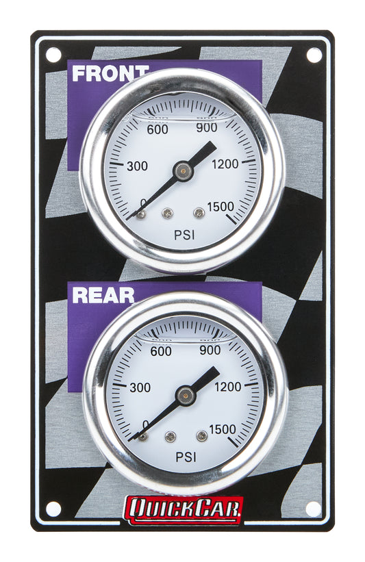 Brake Bias Gauge - Dual Gauge - 0-1000 psi - Mechanical - Analog - 1-1/2 in Diameter - White Face - Vertical Panel - Aluminum - Kit