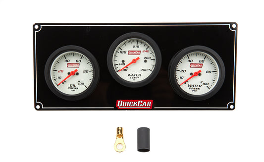 Gauge Panel Assembly - Extreme - Oil Pressure / Water Temperature / Water Pressure - 2-5/8 in Diameter - White Face - Warning Light - Kit