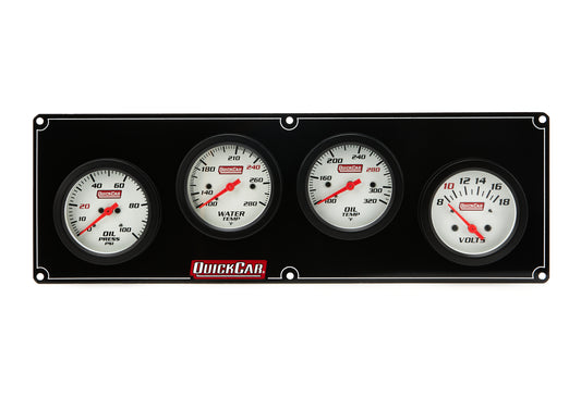 Gauge Panel Assembly - Extreme - Oil Pressure / Water Temperature / Oil Temperature / Voltmeter - 2-5/8 in Diameter - White Face - Warning Light - Kit