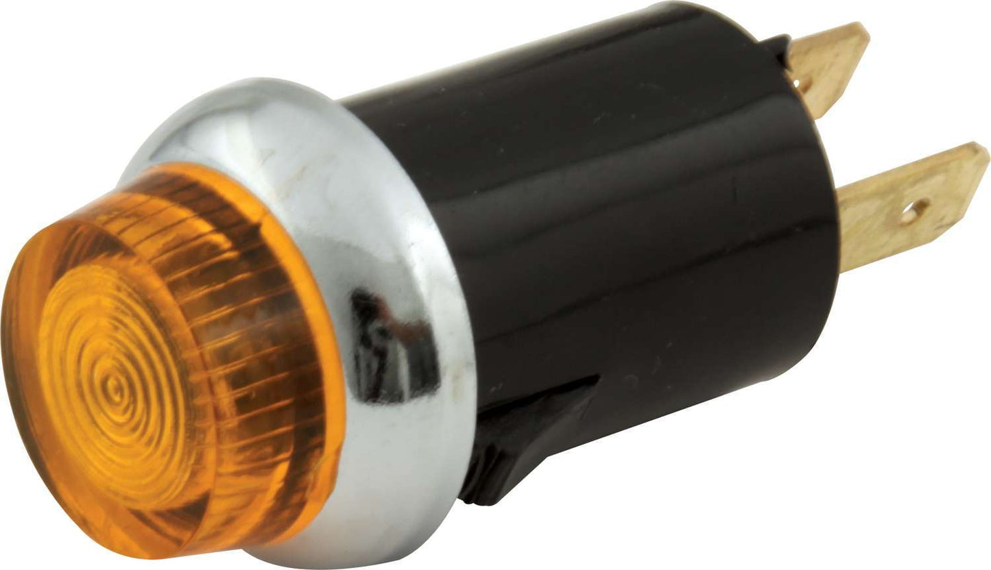 Warning Light - 12V - 3/4 in Diameter - Amber - Quickcar Gauges - Each