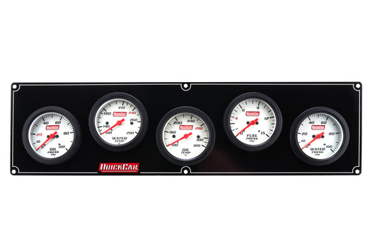 Gauge Panel Assembly - Extreme - Oil Pressure / Oil Temperature / Water Temperature / Water Pressure / Fuel Pressure - 2-5/8 in Diameter - White Face - Warning Light - Kit