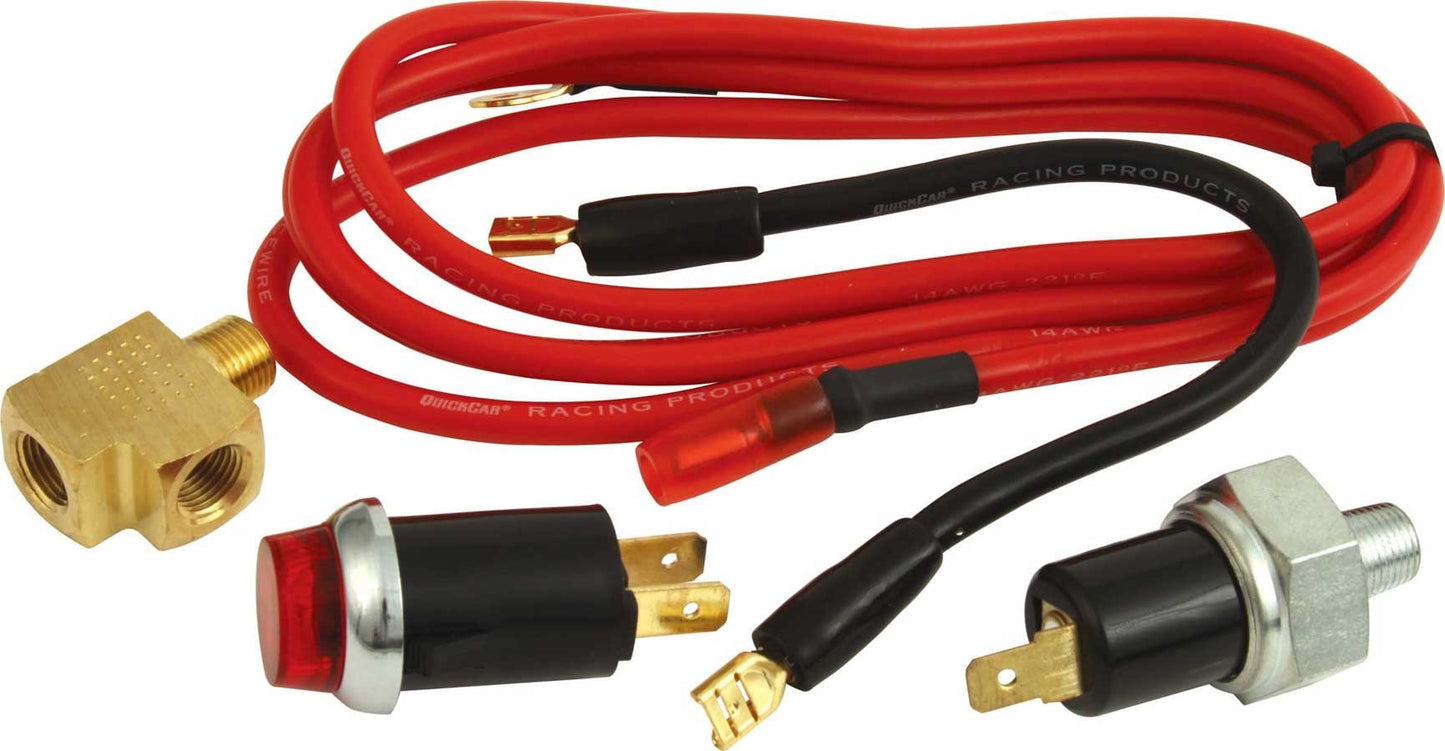 Warning Light - Oil Pressure - 20 psi - 1/8 in NPT Male - Light / Sender / Wiring - Red - Kit