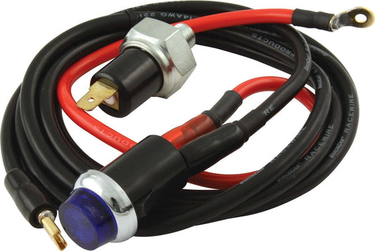 Warning Light - Water Pressure - 4 psi - 1/8 in NPT Male - Light / Sender / Wiring - Blue - Kit