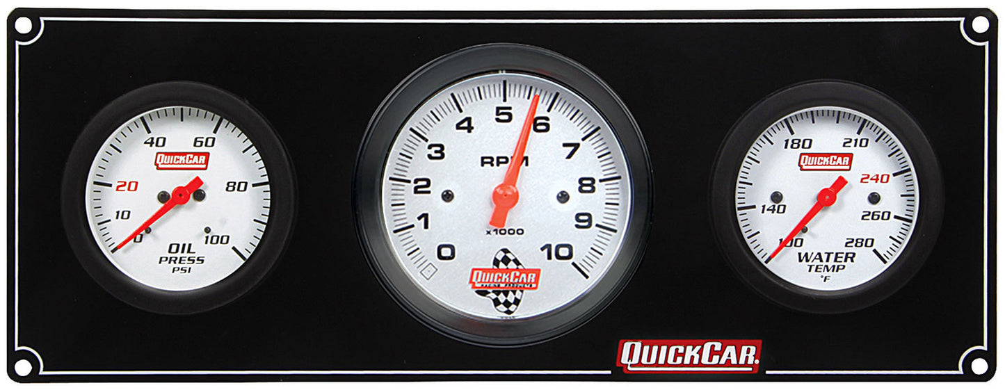 Gauge Panel Assembly - Extreme - Oil Pressure / Tachometer / Water Temperature - Tachometer Recall - 3-3/8 in / 2-5/8 in Diameter - White Face - Kit