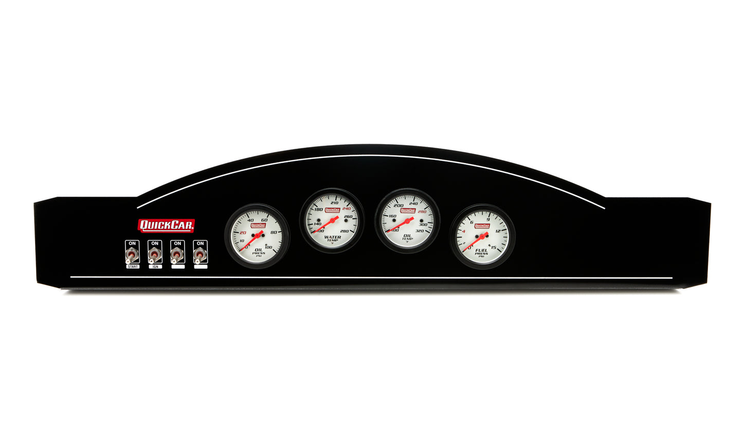 Gauge Panel Assembly - Extreme - Dual Ignition - Fuel Pressure / Oil Pressure / Oil Temperature / Water Temperature - 2-5/8 in Diameter - White Face - Kit