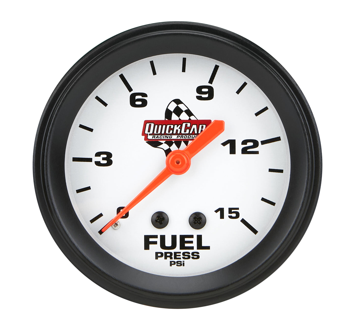 Fuel Pressure Gauge - 0-15 psi - Mechanical - Analog - Full Sweep - 2-5/8 in Diameter - Silver Face - Each