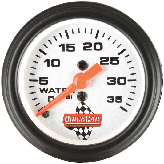 Water Pressure Gauge - 0-35 psi - Mechanical - Analog - Full Sweep - 2-1/16 in Diameter - Silver Face - Each