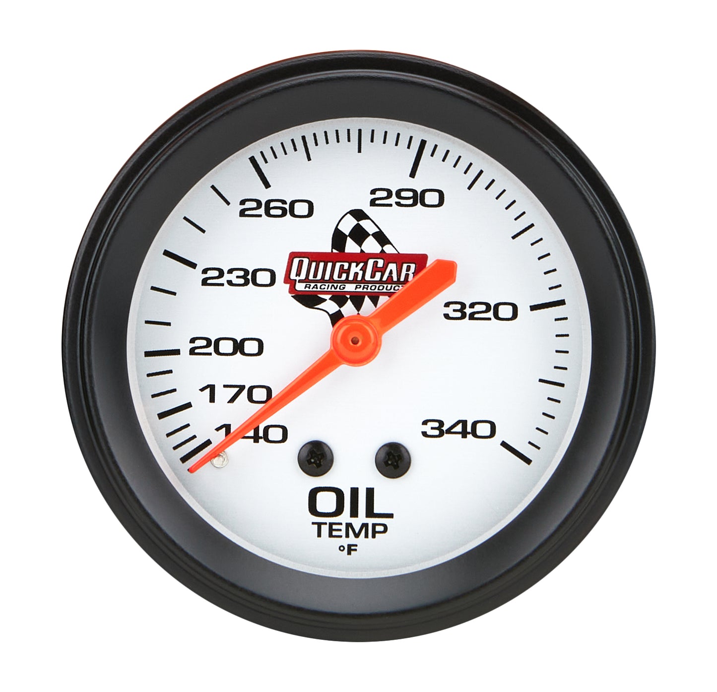 Oil Temperature Gauge - 140-340 Degree F - Mechanical - Analog - 2-5/8 in Diameter - Silver Face - Each