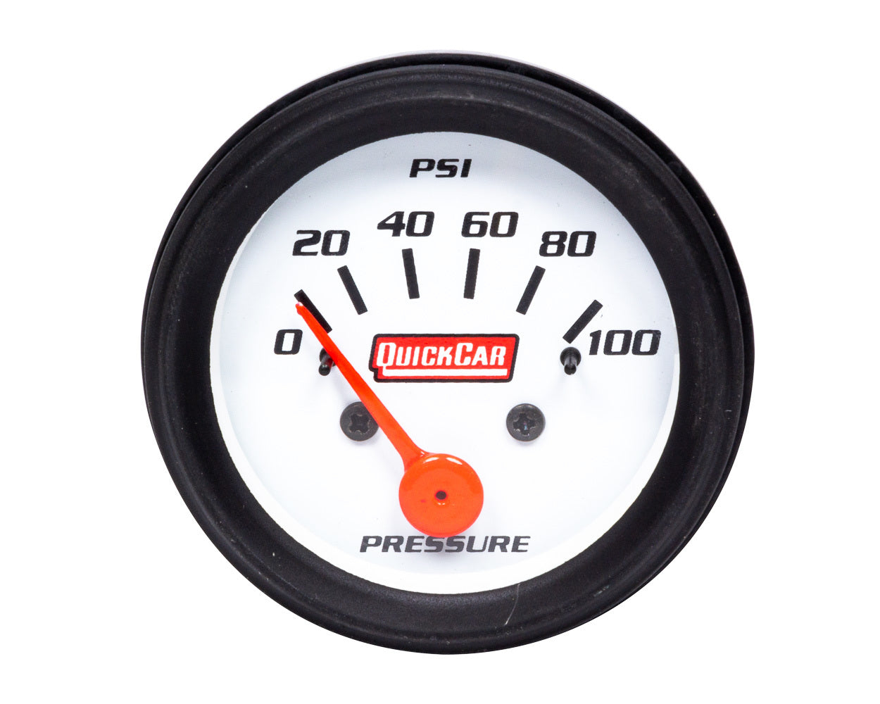 Oil Pressure Gauge - 0-100 psi - Mechanical - Analog - Short Sweep - 2-1/16 in Diameter - White Face - Each