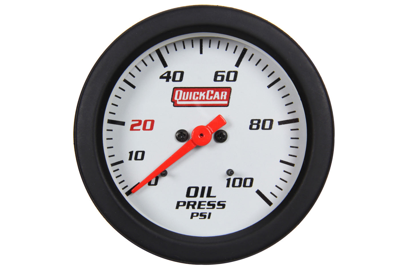 Oil Pressure Gauge - Extreme - 0-100 psi - Mechanical - Analog - Full Sweep - 2-5/8 in Diameter - White Face - Built-in Warning Light - Each