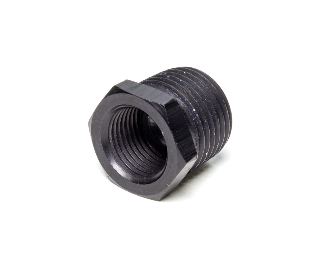 Fitting - Adapter - Straight - 5/8-18 in Female to 1/2 in NPT Male - Aluminum - Black Anodized - Each