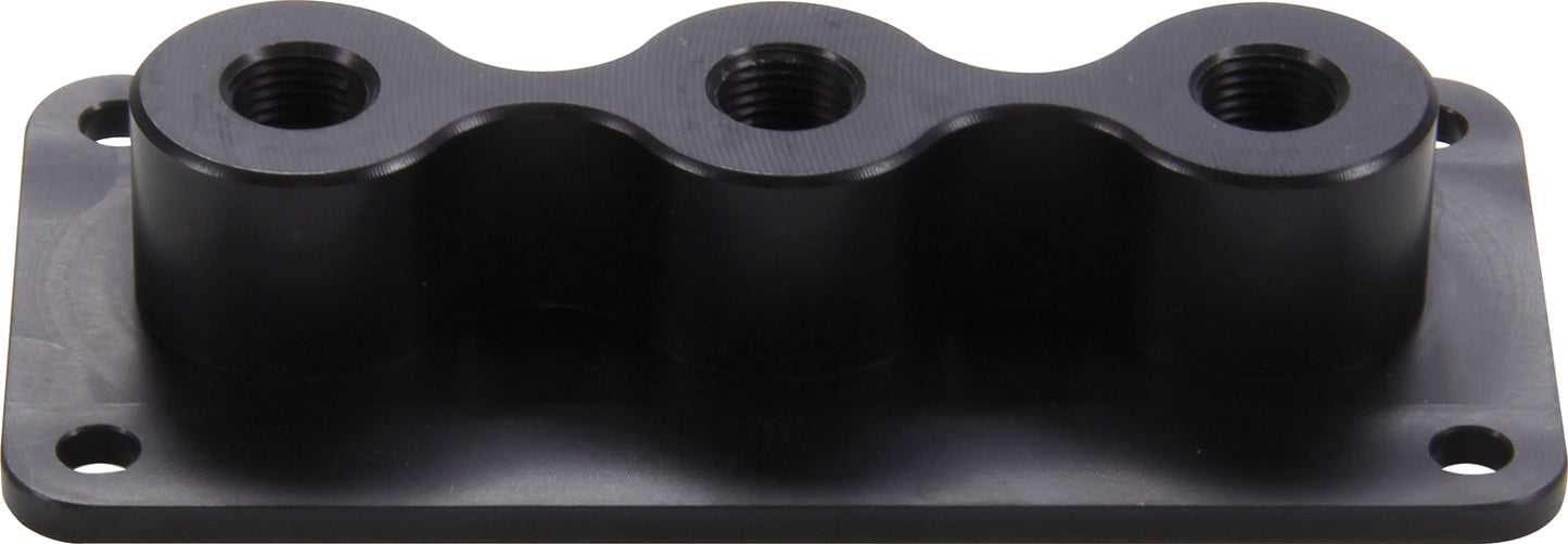 Firewall Junction - 3 Hole - 1/8 in NPT - Aluminum - Black Anodized - Each