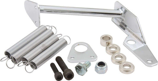 Throttle Return Spring Kit - Carb Mount - Steel - Chrome - Square Bore / Holley 2300 Carburetors - Kit