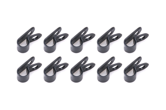 Line Clamp - Adel - 1/4 in ID - Nylon - Black - Set of 10