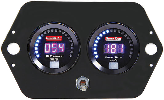 Gauge Panel Assembly - Competition - Oil Pressure / Water Temperature - Black Face - Kit