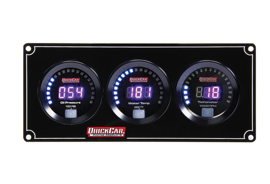 Gauge Panel Assembly - Competition - Oil Pressure / Water Temperature / Tachometer - Black Face - Kit