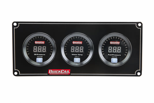 Gauge Panel Assembly - Digital - Oil Pressure / Water Temperature / Fuel Pressure - Black Face - Kit