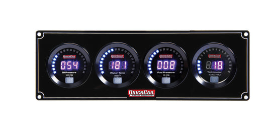 Gauge Panel Assembly - Digital - Oil Pressure / Water Temperature / Fuel Pressure / Tachometer - Black Face - Kit