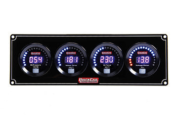 Gauge Panel Assembly - Digital - Oil Pressure / Water Temperature / Oil Temperature / Voltmeter - Black Face - Kit