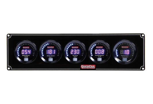 Gauge Panel Assembly - Digital - Oil Pressure / Water Temperature / Oil Temperature / Fuel Pressure / Tachometer - Black Face - Kit