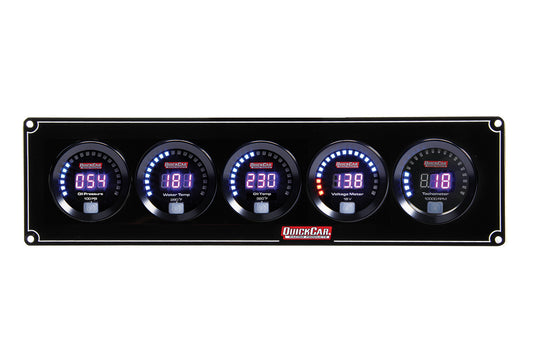 Gauge Panel Assembly - Digital - Oil Pressure / Water Temperature / Oil Temperature / Voltmeter / Tachometer - Black Face - Kit