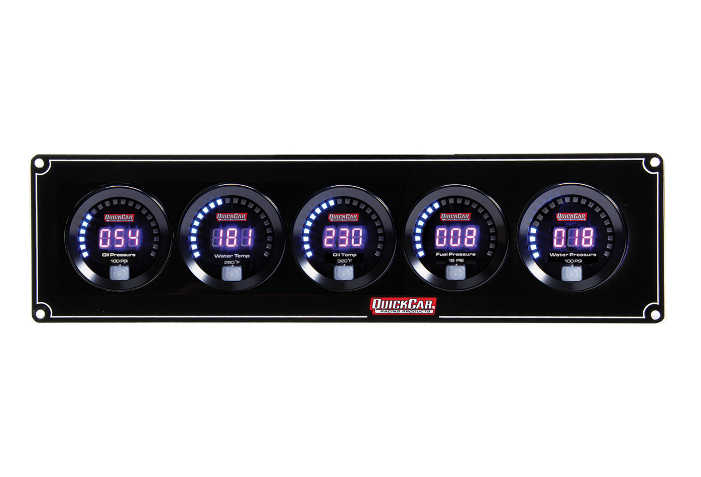 Gauge Panel Assembly - Digital - Oil Pressure / Water Temperature / Oil Temperature / Fuel Pressure / Water Pressure - Black Face - Kit