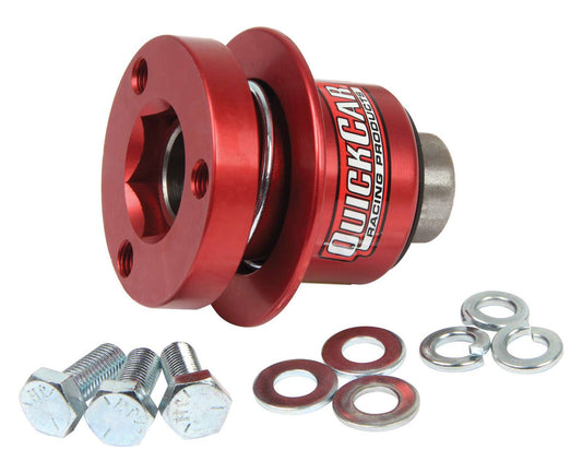 Steering Wheel Quick Release - 360 Degree Release - Hex Style - Aluminum - Red Anodized - 3/4 in Shaft - Kit